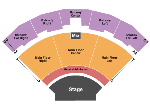 seating chart for Brown County Music Center - Endstage w/ GA - eventticketscenter.com