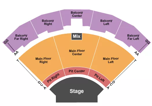 seating chart for Brown County Music Center - Endstage Pit - eventticketscenter.com