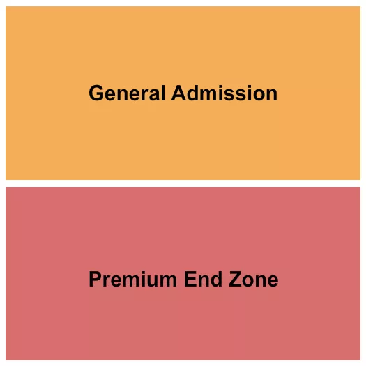 Football Seating Chart at Brown Field. The chart shows the main floor/stage with seating options surrounding it, which are color coded