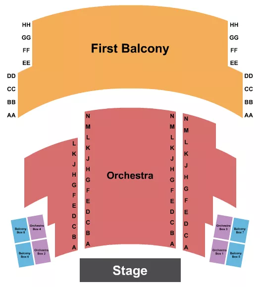 seating chart for Brown Grand Theatre - Endstage 3 - eventticketscenter.com