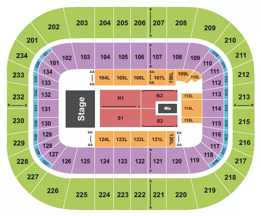 seating chart for Bryce Jordan Center - Endstage 5 - eventticketscenter.com