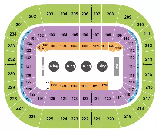 seating chart for Bryce Jordan Center - Wrestling - Olympic Trials - eventticketscenter.com
