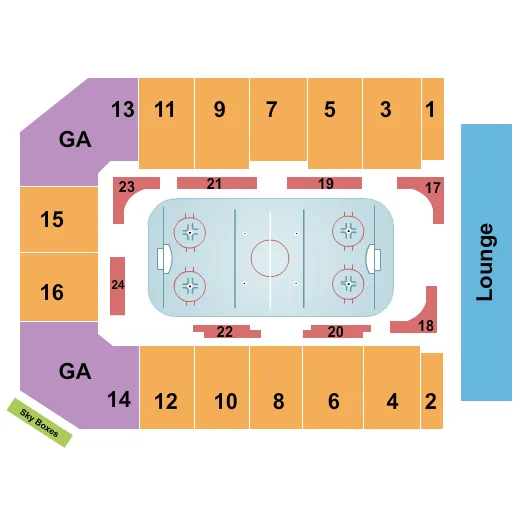 seating chart for Buccaneer Arena - Hockey - eventticketscenter.com