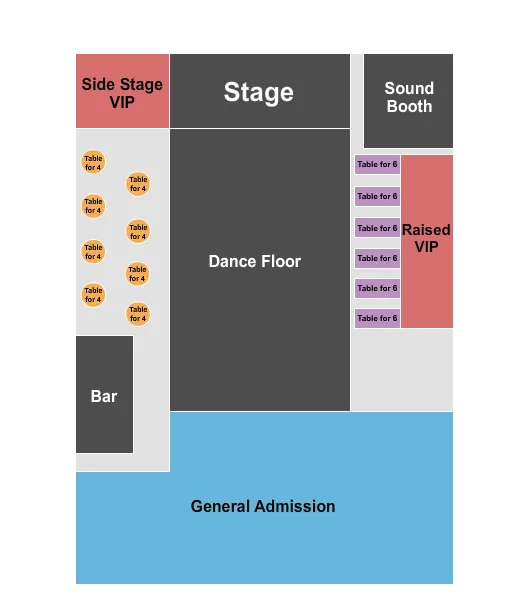seating chart for Buck's Backyard - Endstage - eventticketscenter.com