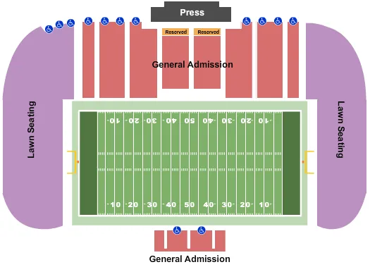 seating chart for Bud and Jackie Sellick Bowl - Football - eventticketscenter.com