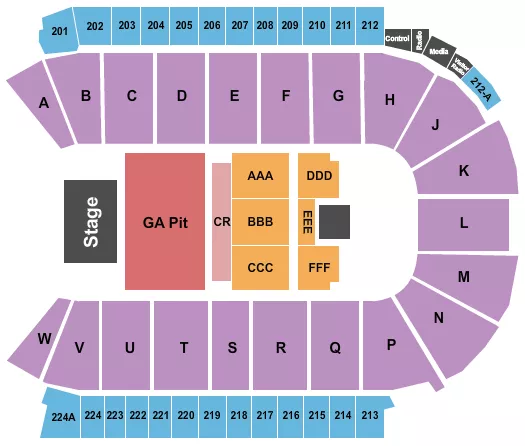seating chart for Blue Arena At The Ranch Events Complex - Endstage GA Pit 2 - eventticketscenter.com