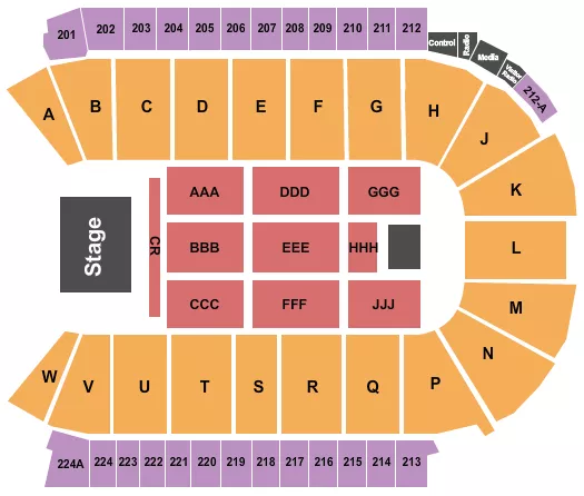 seating chart for Blue Arena At The Ranch Events Complex - Endstage Reserved - eventticketscenter.com