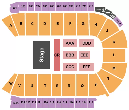 seating chart for Blue Arena At The Ranch Events Complex - Half House - eventticketscenter.com