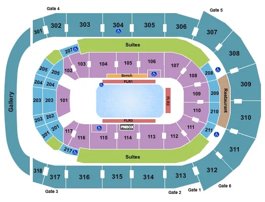 seating chart for Budweiser Gardens - Disney on Ice 2 - eventticketscenter.com