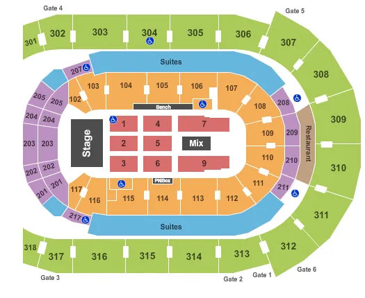 seating chart for Budweiser Gardens - End Stage - eventticketscenter.com