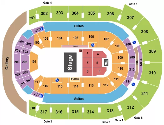 seating chart for Canada Life Place - Half House 2 - eventticketscenter.com