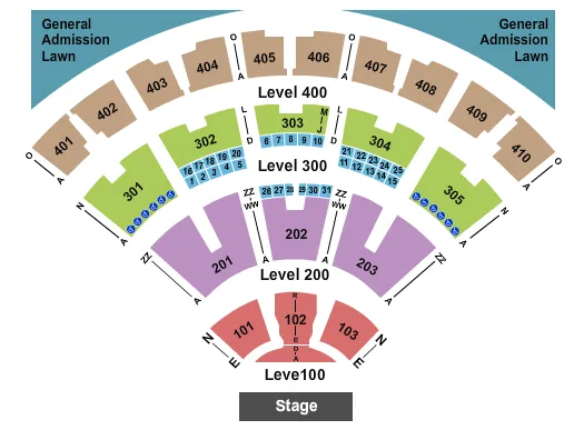 seating chart for Budweiser Stage - Toronto - Endstage 2 - eventticketscenter.com