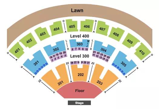seating chart for Budweiser Stage - Toronto - Endstage GA 4 - eventticketscenter.com