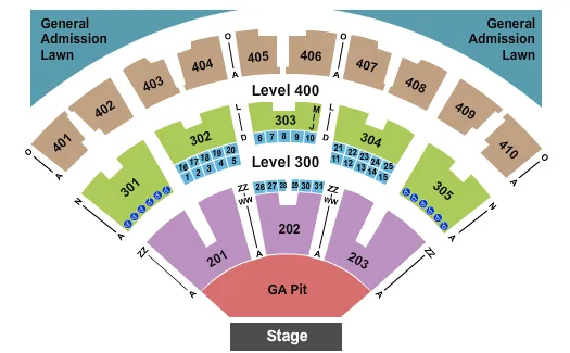 seating chart for Budweiser Stage - Toronto - Endstage GA Pit 2 - eventticketscenter.com