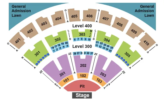 seating chart for Budweiser Stage - Toronto - Endstage GA Pit 3 - eventticketscenter.com