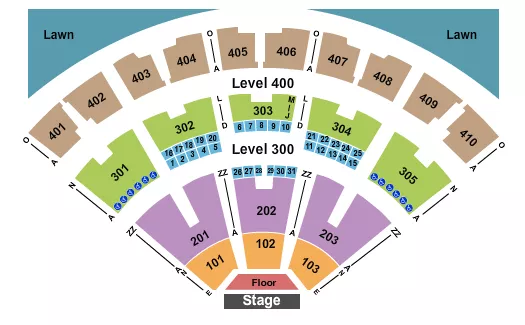 seating chart for Budweiser Stage - Toronto - Endstage GA Floor 2 - eventticketscenter.com