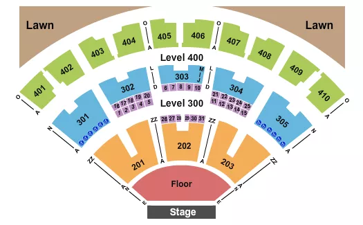 seating chart for Budweiser Stage - Toronto - Thirty Seconds to Mars - eventticketscenter.com
