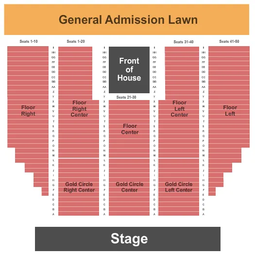 seating chart for Michelob Ultra Summer Stage at Tags - Endstage - eventticketscenter.com