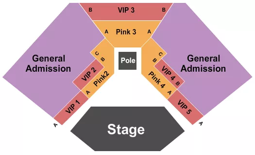 seating chart for Bugsy's Cabaret at Flamingo Hotel - X Burlesque 2 - eventticketscenter.com