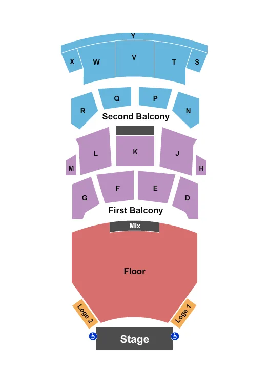 seating chart for Burton Cummings Theatre - GA Floor 2 - eventticketscenter.com