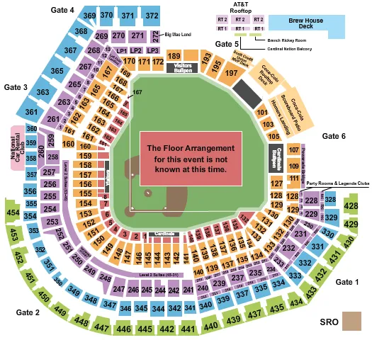 seating chart for Busch Stadium - Generic Floor - eventticketscenter.com