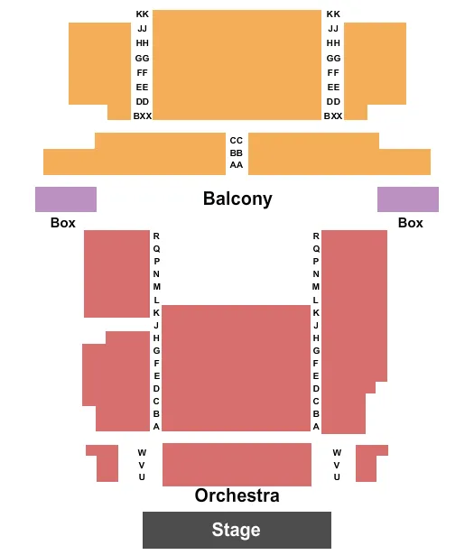 seating chart for Buskirk-Chumley Theater - End Stage - eventticketscenter.com