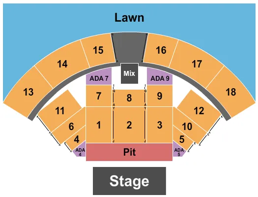 seating chart for CCNB Amphitheatre at Heritage Park - Endstage GA Pit 3 - eventticketscenter.com