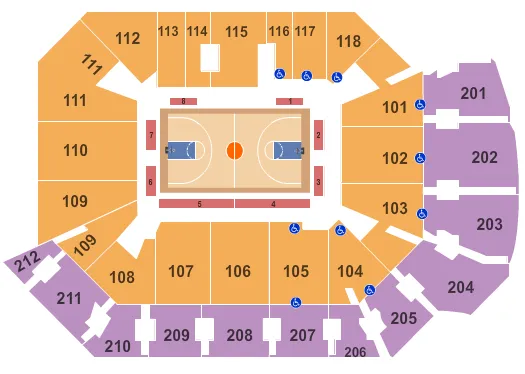 seating chart for Addition Financial Arena - Basketball - eventticketscenter.com