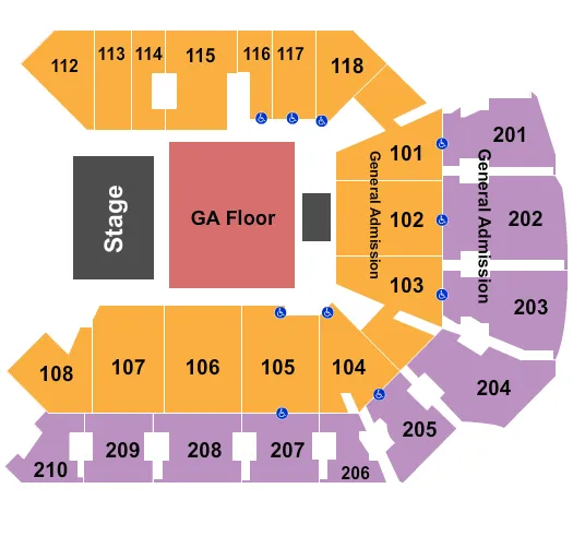 seating chart for Addition Financial Arena - General Admission - eventticketscenter.com