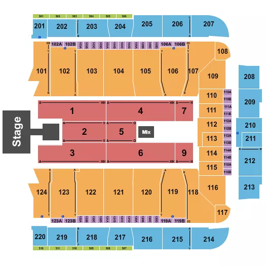 seating chart for CFG Bank Arena - Endstage - Catwalk - eventticketscenter.com