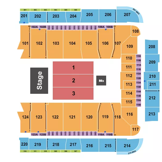 seating chart for CFG Bank Arena - Endstage Flr 1-3 - eventticketscenter.com