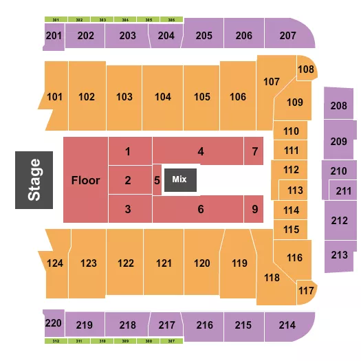 seating chart for CFG Bank Arena - Endstage Front GA Floor - eventticketscenter.com