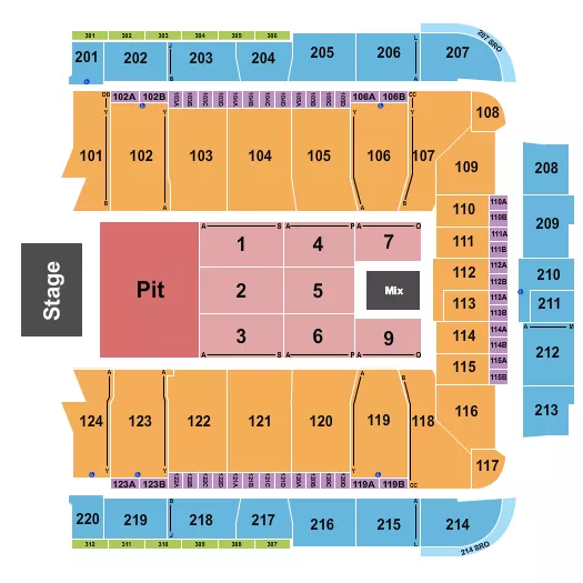 seating chart for CFG Bank Arena - Endstage Pit/Flr 1-9 - eventticketscenter.com
