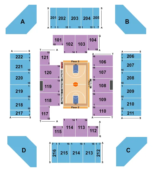 seating chart for CFSB Center - Basketball - Globetrotters - eventticketscenter.com