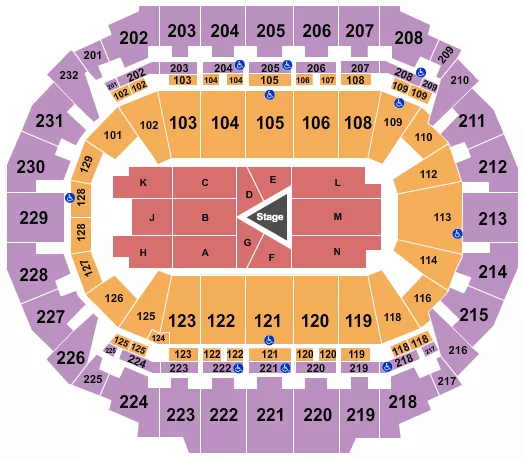 seating chart for CHI Health Center Omaha - Center Stage 2 - eventticketscenter.com