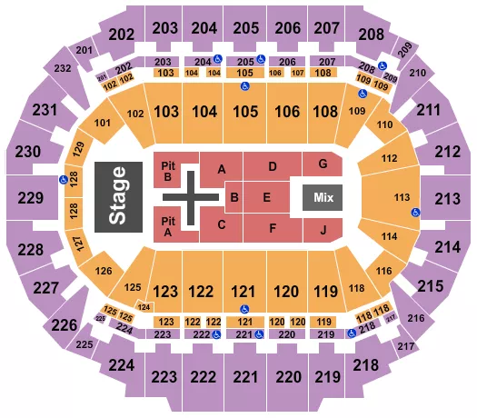 seating chart for CHI Health Center Omaha - Dan and Shay 2024 - eventticketscenter.com