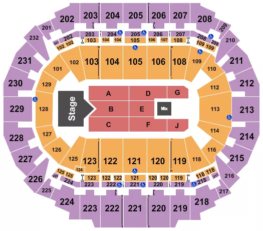 seating chart for CHI Health Center Omaha - Rascal Flatts - eventticketscenter.com