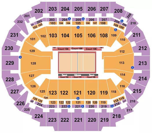 seating chart for CHI Health Center Omaha - Volleyball - eventticketscenter.com