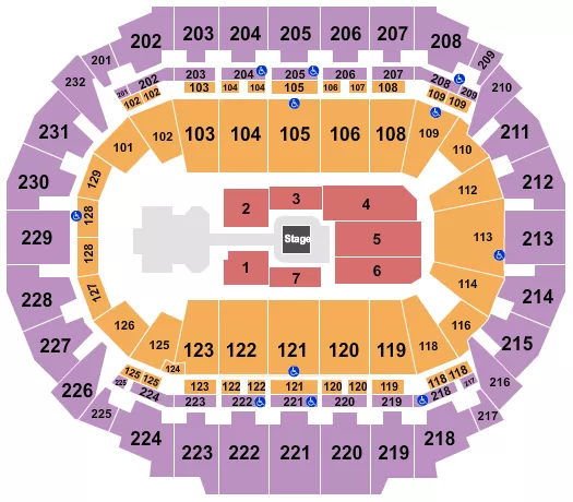 seating chart for CHI Health Center Omaha - WWE - eventticketscenter.com