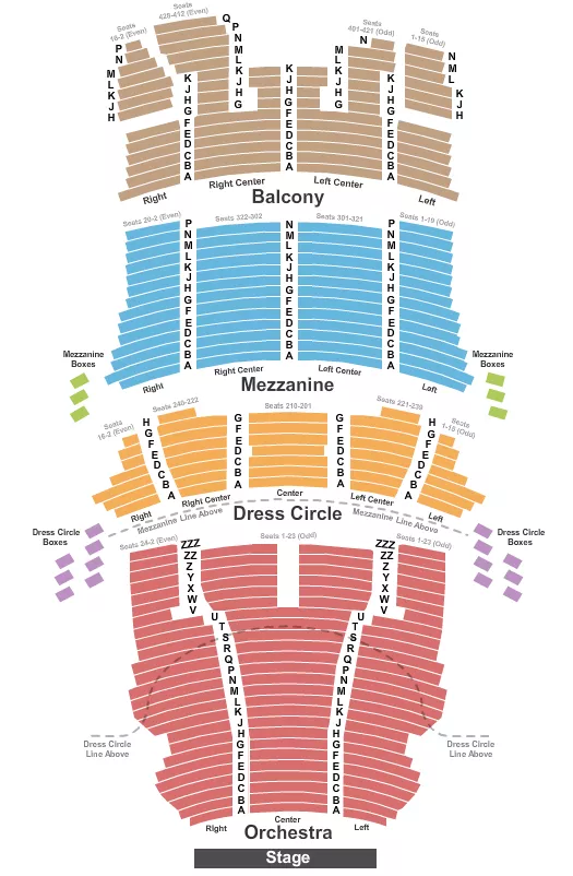 seating chart for CIBC Theatre - Endstage 2 - eventticketscenter.com