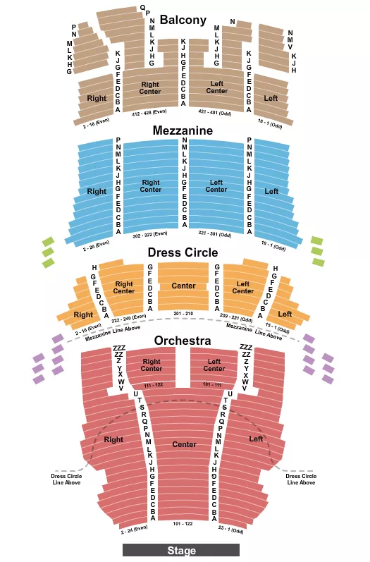 seating chart for CIBC Theatre - Endstage - eventticketscenter.com