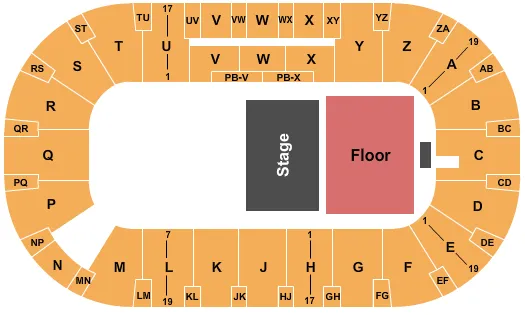seating chart for CN Centre - Endstage - Half Floor - eventticketscenter.com