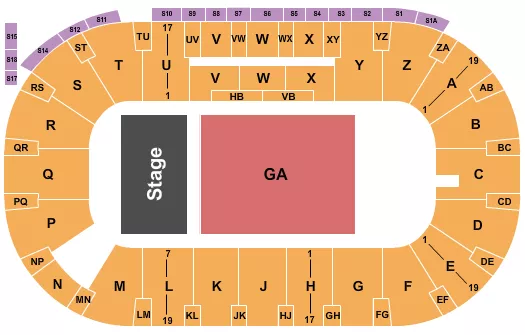 seating chart for CN Centre - Endstage GA Flr 3 - eventticketscenter.com
