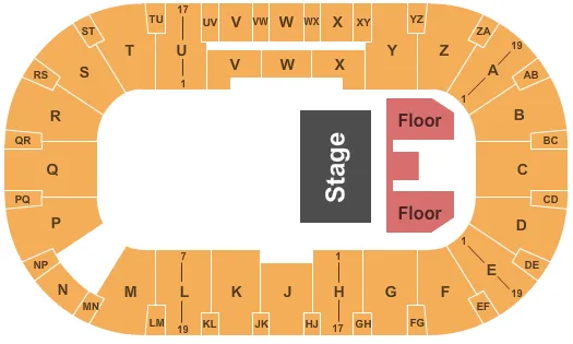 seating chart for CN Centre - Half House - eventticketscenter.com