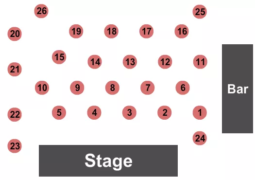 seating chart for Cabaret Room at Classic Theatre of Maryland - Endstage Tables - eventticketscenter.com