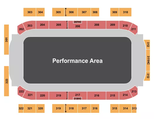 seating chart for Cabarrus Arena - Performance Area - eventticketscenter.com