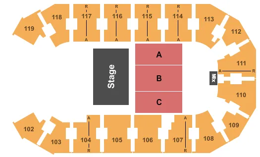 seating chart for Cable Dahmer Arena - Blippi - eventticketscenter.com