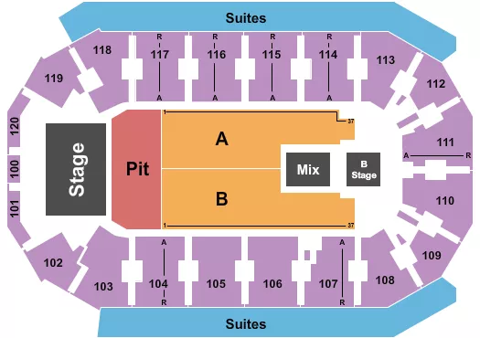 seating chart for Cable Dahmer Arena - Forrest Frank - eventticketscenter.com