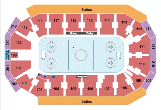 seating chart for Cable Dahmer Arena - Hockey 2 - eventticketscenter.com
