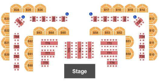 seating chart for Cactus Petes Gala Showroom - End Stage - eventticketscenter.com